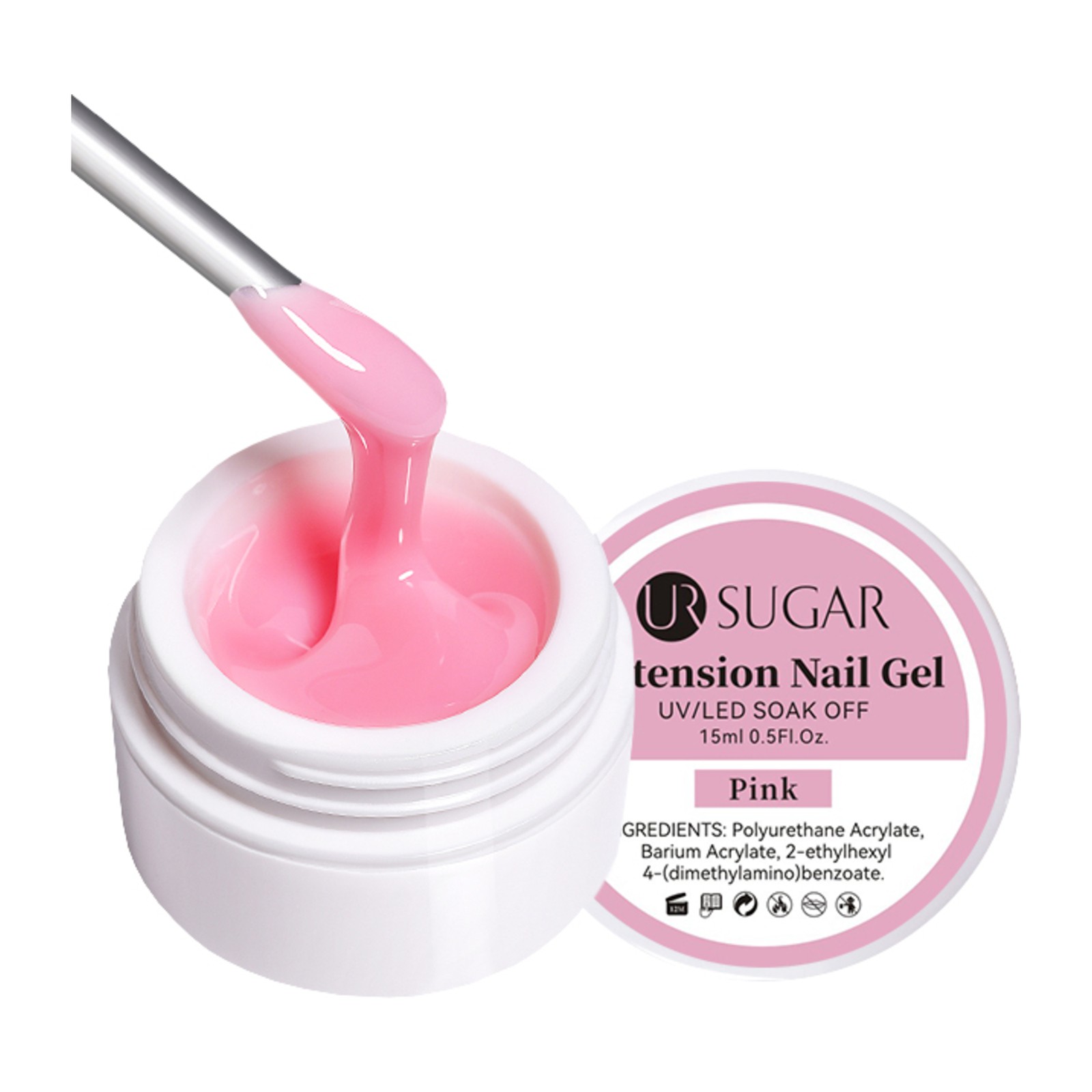 URSUGAR -  Tvrdý polygél -  Ružová -  15 ml